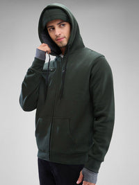 SPYKAR Men Solid Hooded Sweatshirt