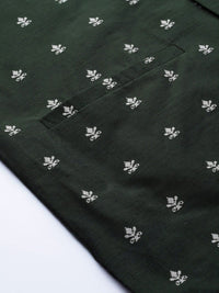 SOJANYA Men Beige & Green Kurta with Churidar