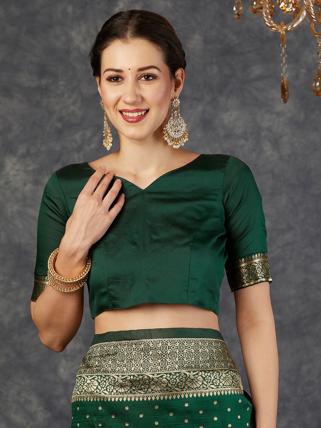 KALINI Ethnic Motifs Woven Design Zari Banarasi Saree