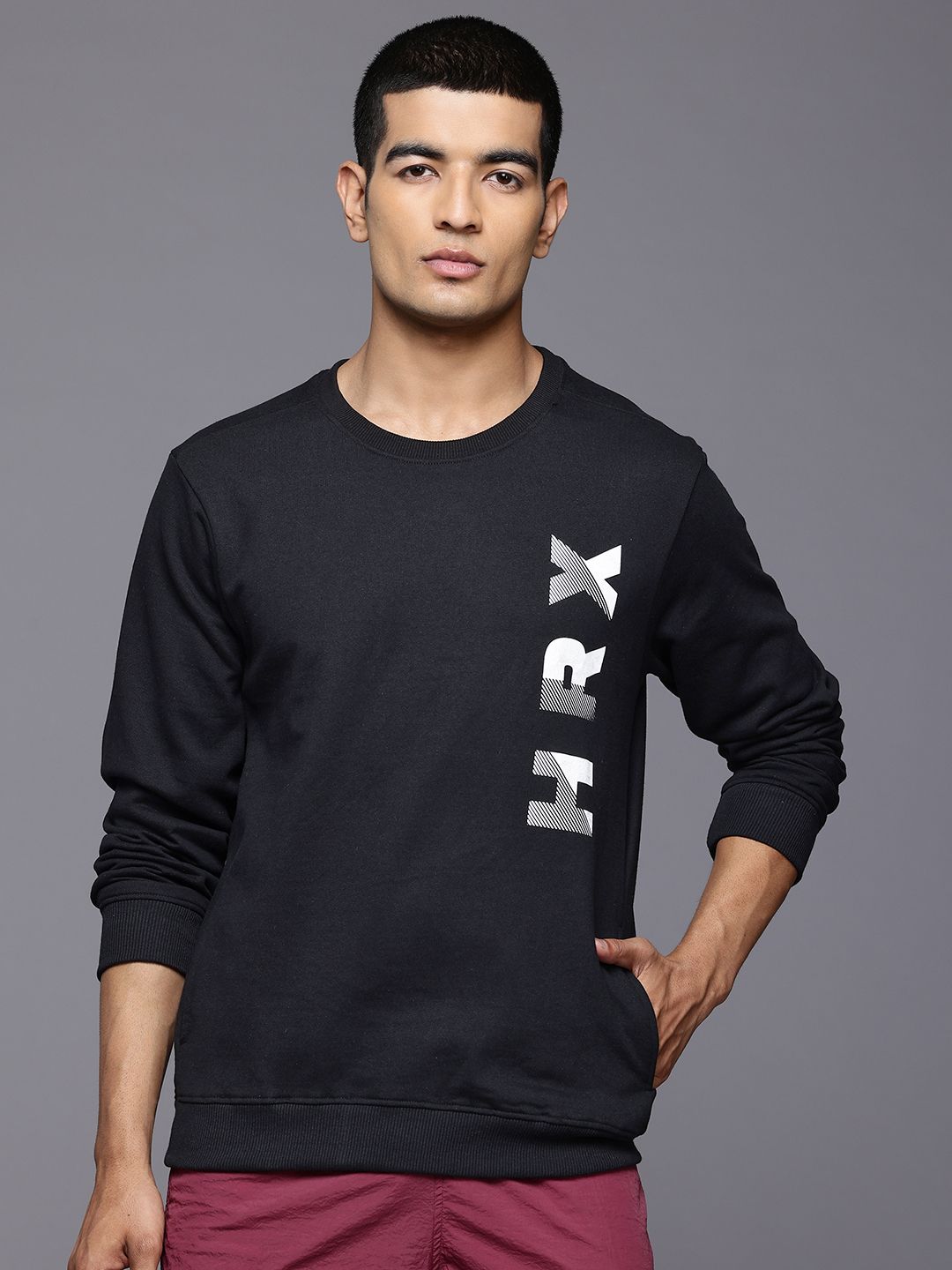 HRX by Hrithik Roshan Brand Logo Printed Sweatshirt