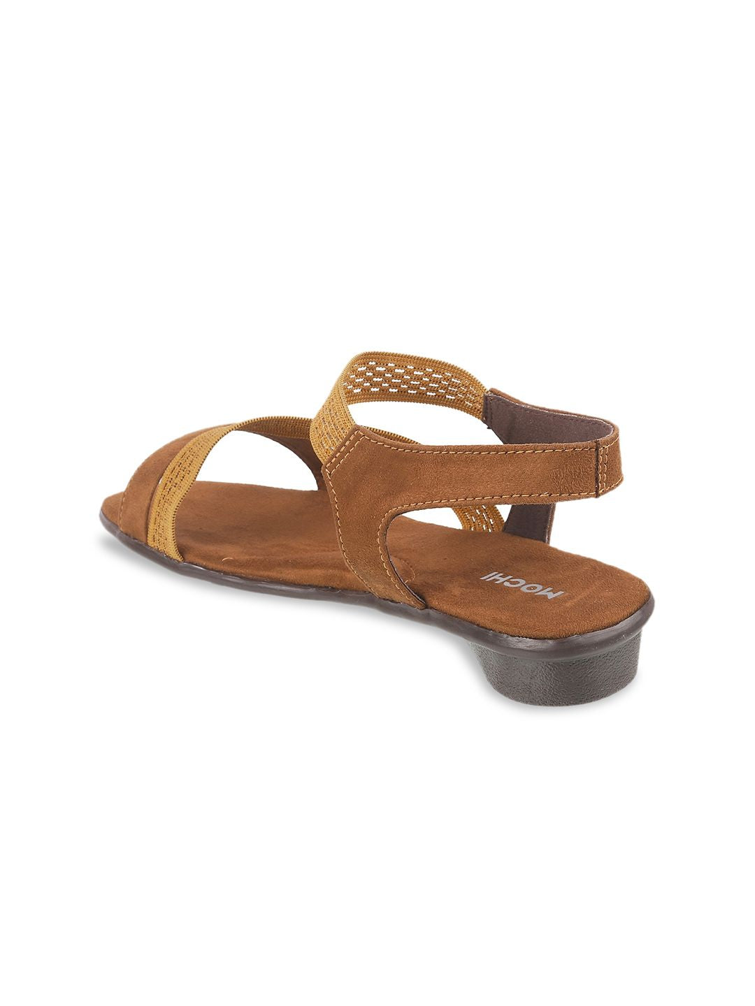 Mochi Women Tan Solid Open Toe Flats