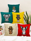 STITCHNEST Multicoloured Set of 5 Cartoon Characters Square Cushion Covers