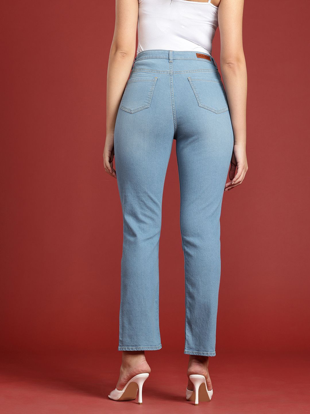 all about you Women Mom Fit Stone-Studded Stretchable Jeans