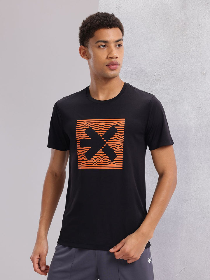 HRX by Hrithik Roshan Brand Logo Print Rapid-Dry Training T-shirt