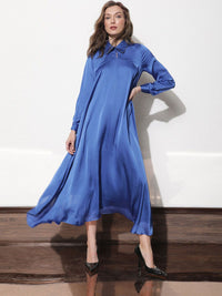 RAREISM Shirt Collar A-Line Midi Dress