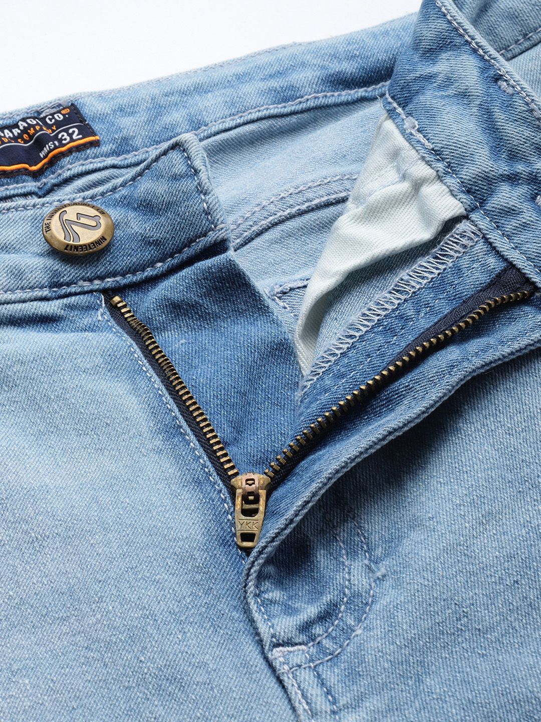The Indian Garage Co Men Blue Slim Fit Stretchable Jeans
