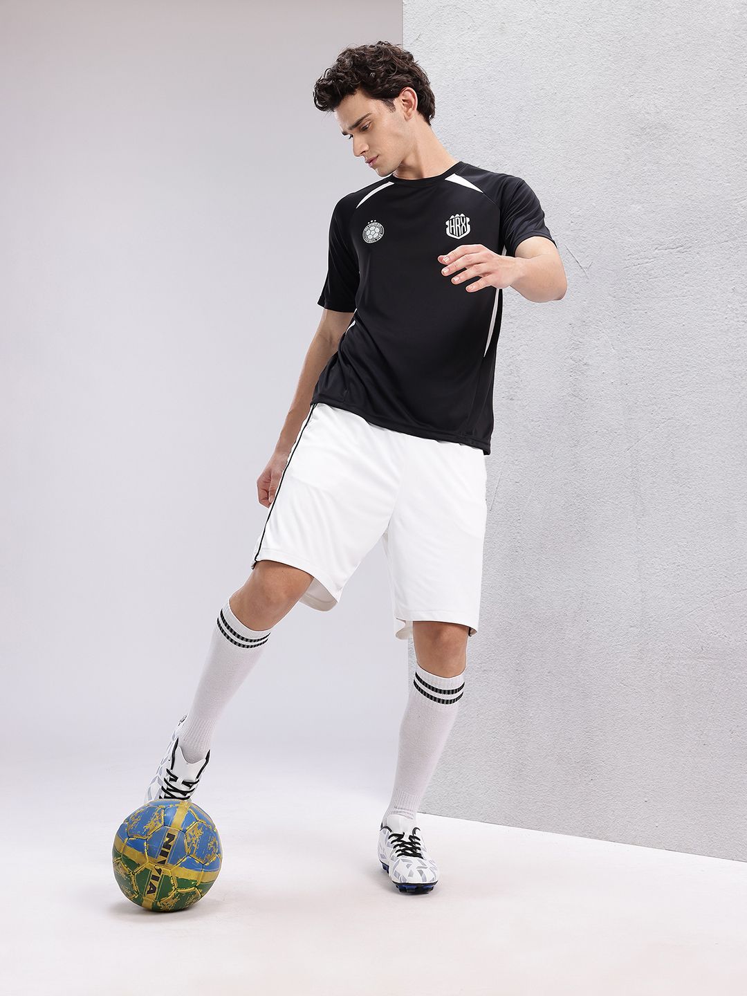 HRX by Hrithik Roshan Brand Logo Print Rapid-Dry Football T-shirt