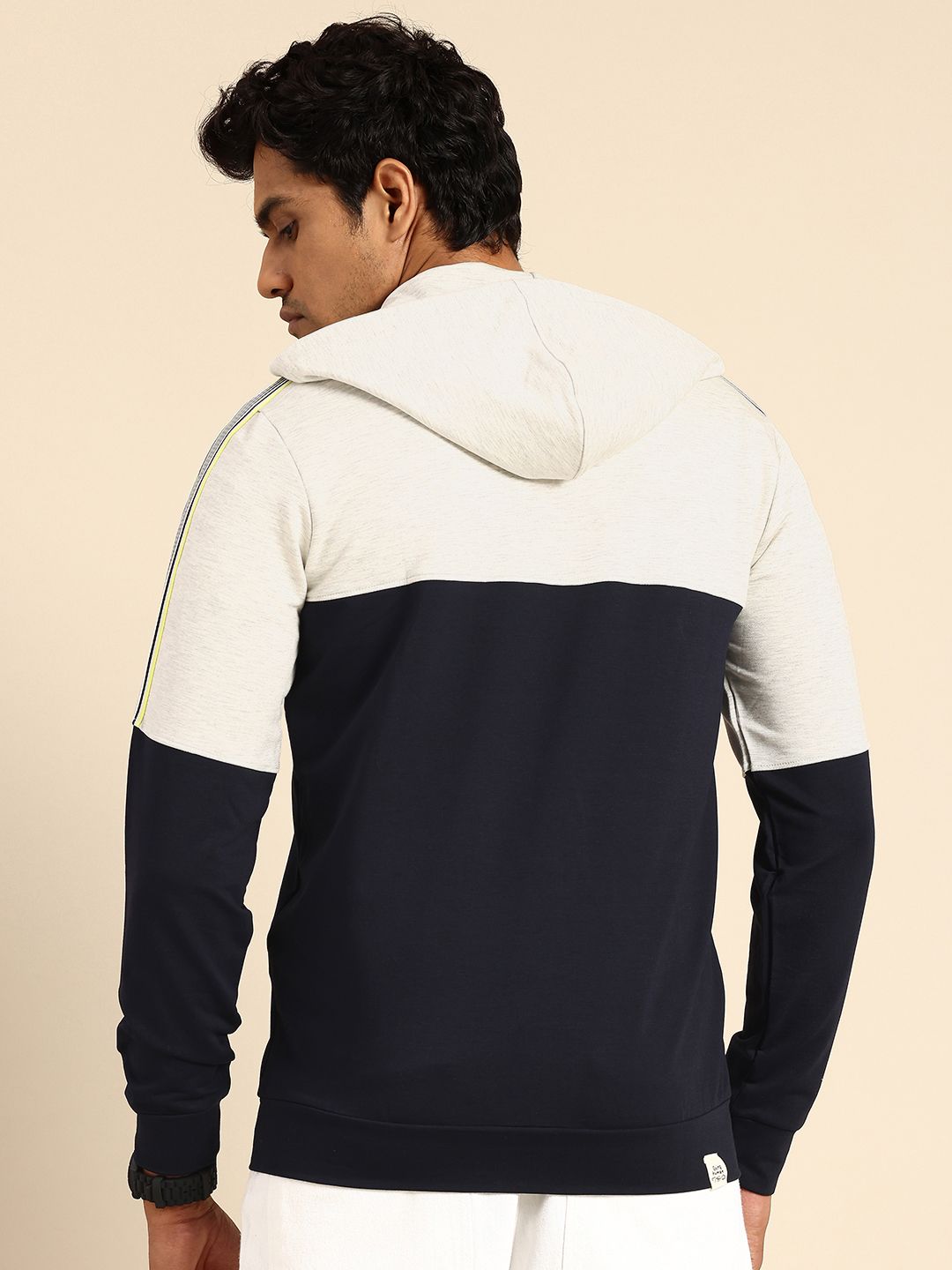 Being Human Colourblocked Pure Cotton Hooded Sweatshirt