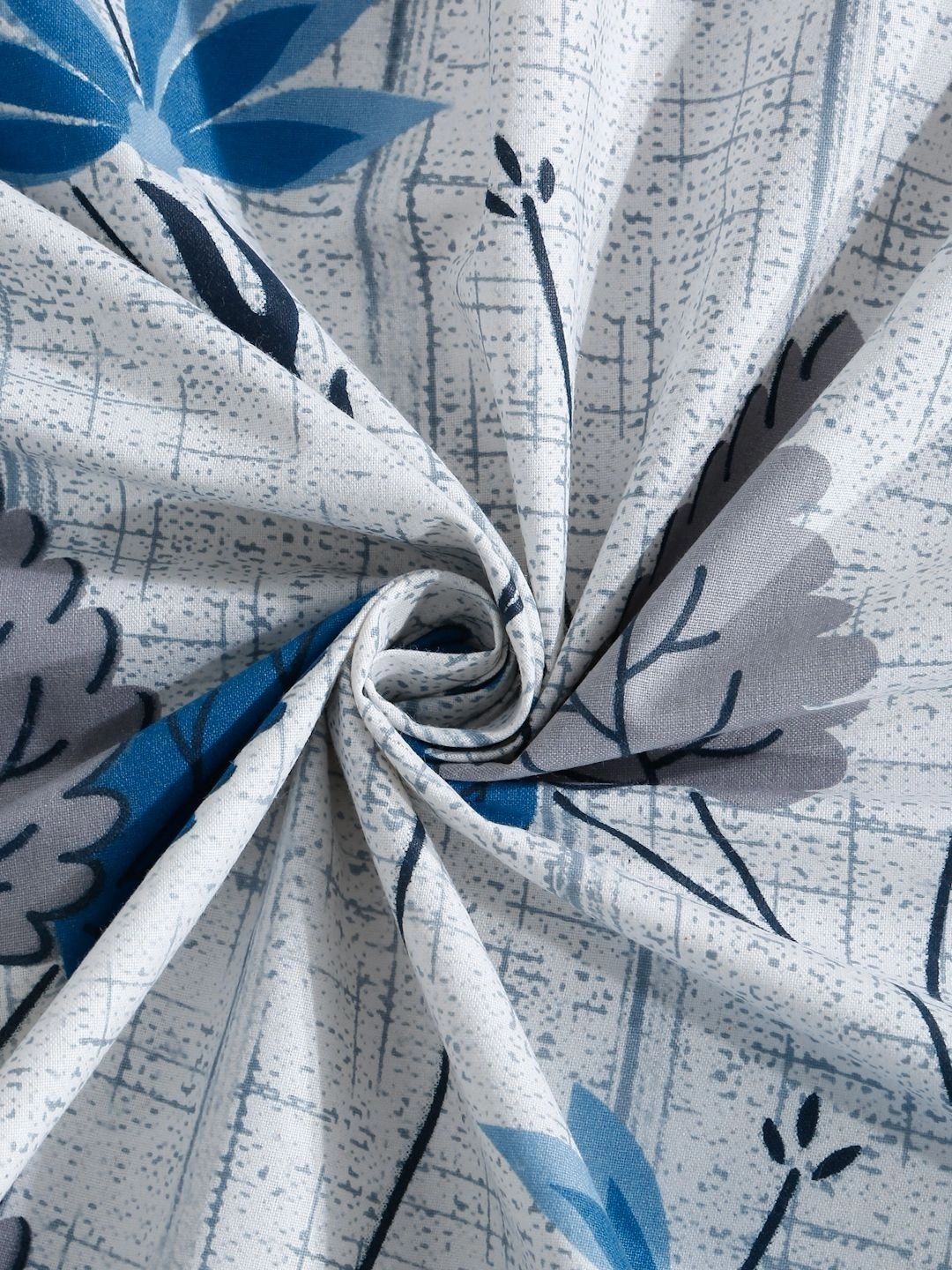 Moda Rapido X KLOTTHE Biru & Kelabu Bunga 400 TC Cadar Bujang dengan 1 Sarung Bantal