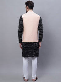 SOJANYA Leheriya Embroidered Sequinned Kurta with Churidar & Nahru Jacket