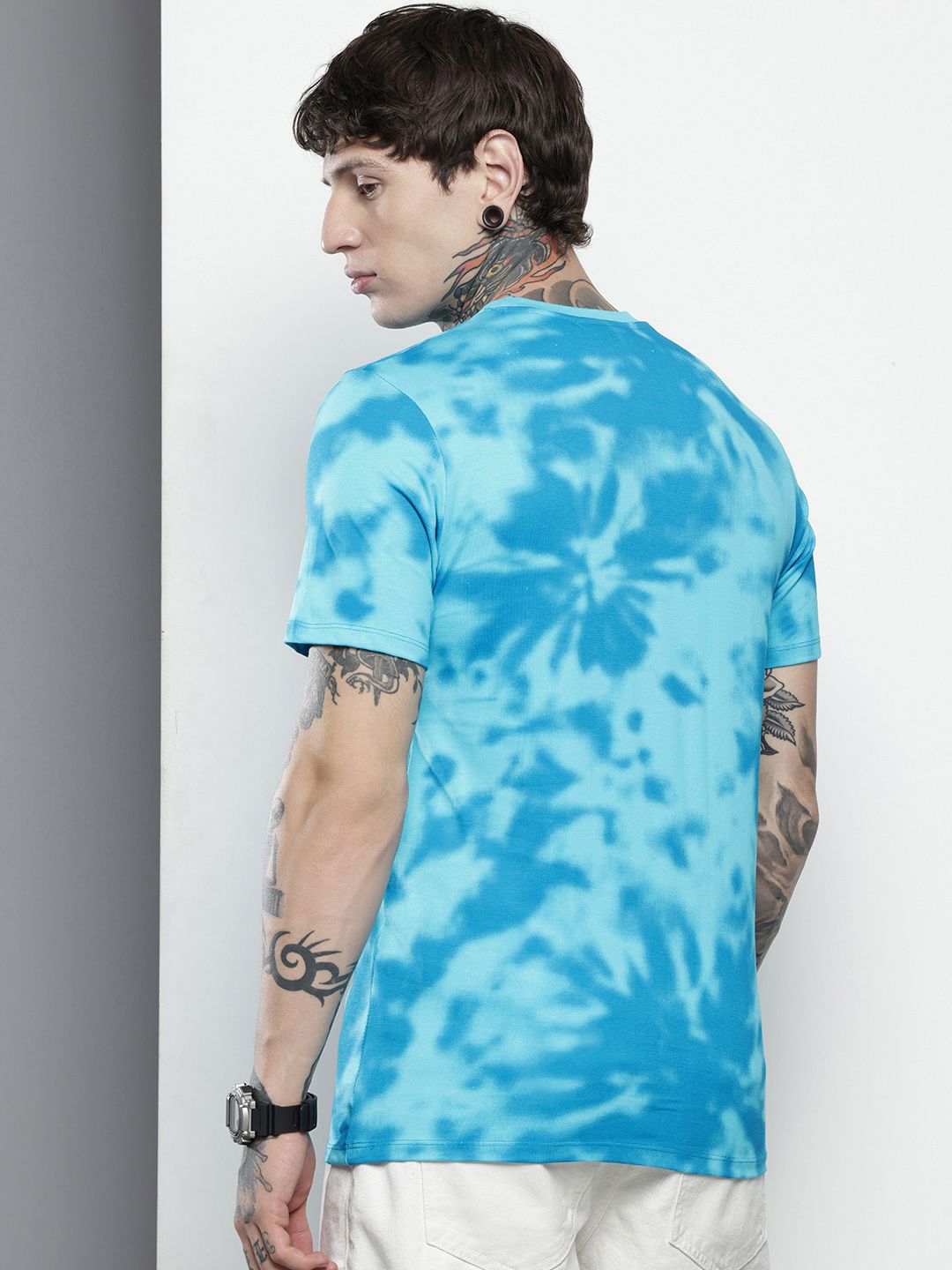 The Indian Garage Co. Slim Fit Batman Printed Dyed Effect Pure Cotton T-shirt