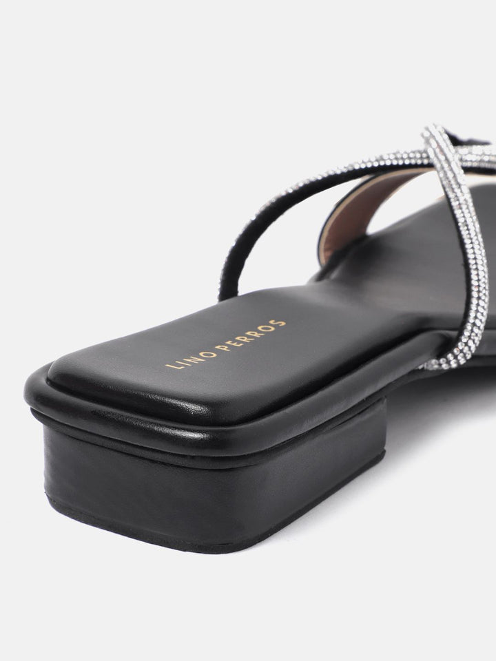 Lino Perros Embellished Open Toe Flats