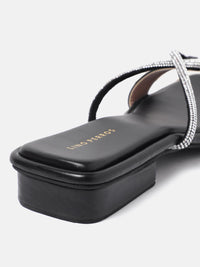 Lino Perros Embellished Open Toe Flats