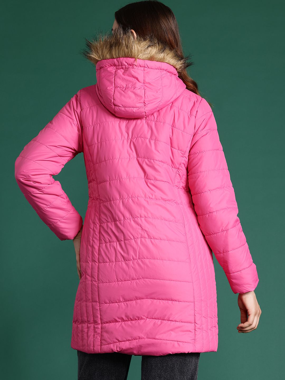 DressBerry Hooded Longline Padded Jacket