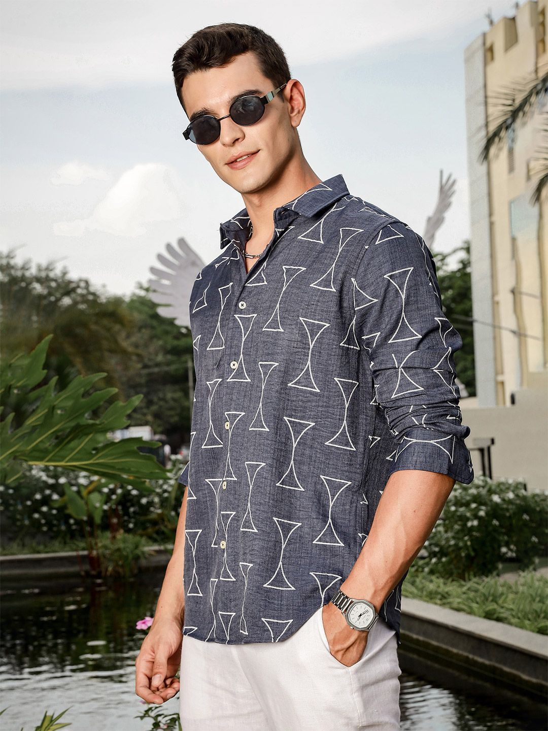 Thomas Scott Men Smart Slim Fit Opaque Printed Casual Shirt