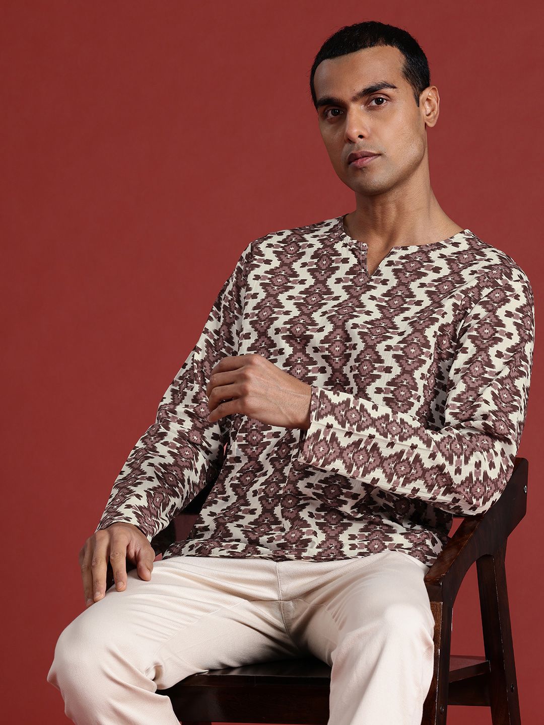 Anouk Ethnic Motifs Print Pure Cotton Short Kurta