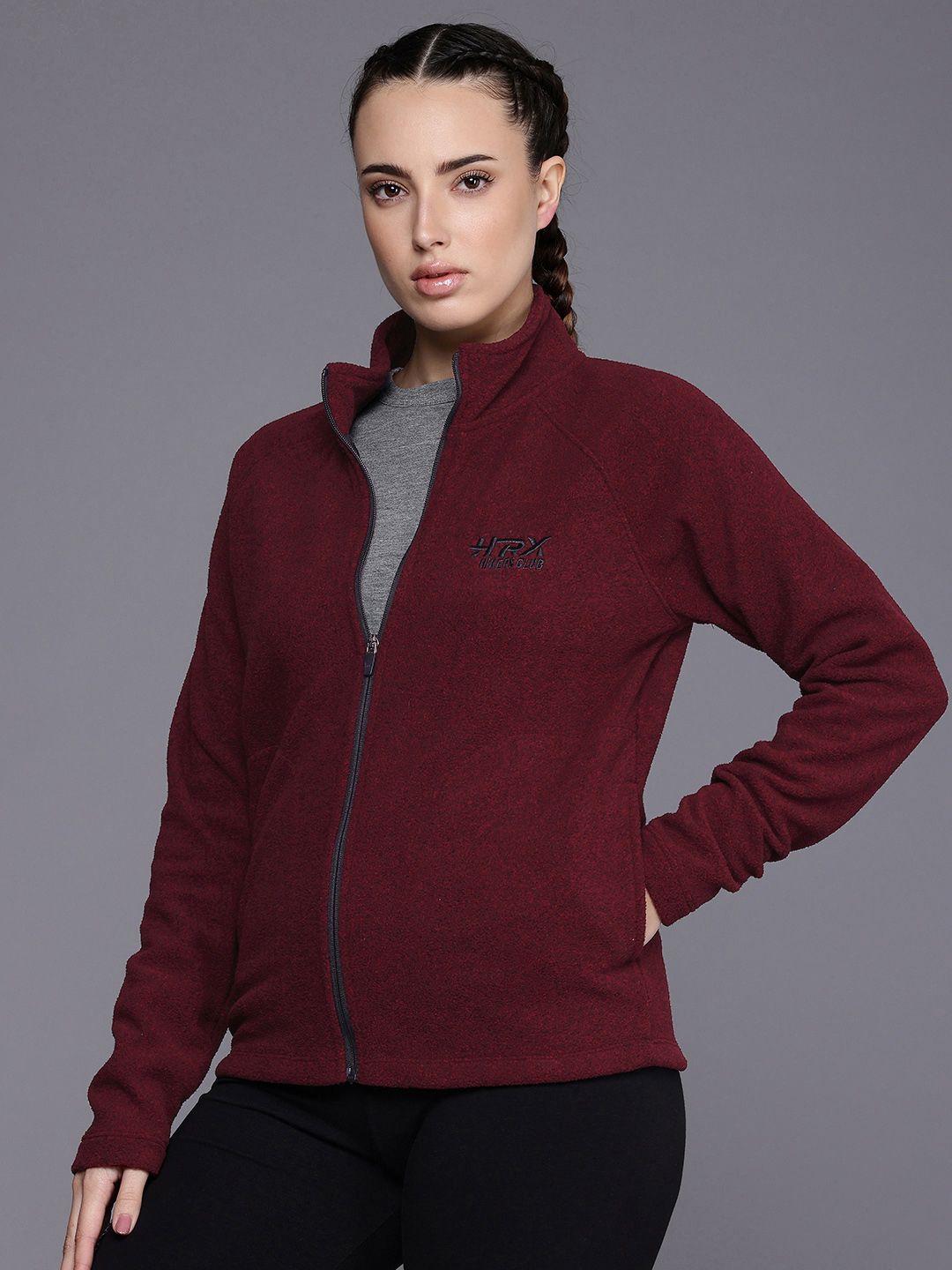 HRX by Hrithik Roshan Open Front Fleece Sweatshirt