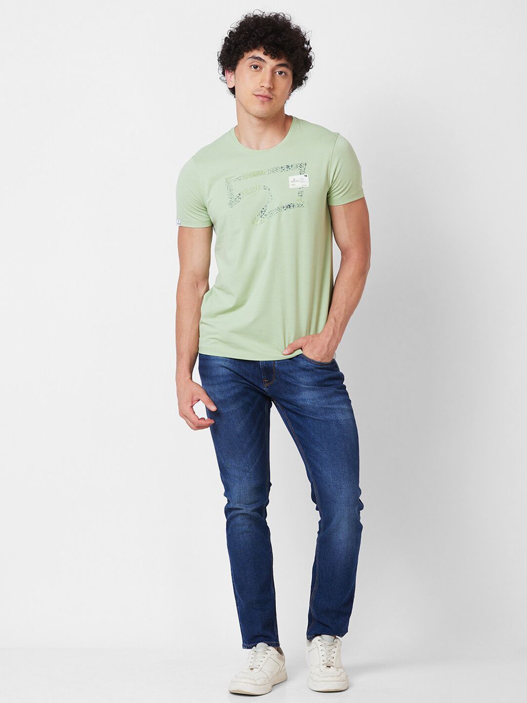SPYKAR Men Typography Printed Cotton Slim Fit T-shirt