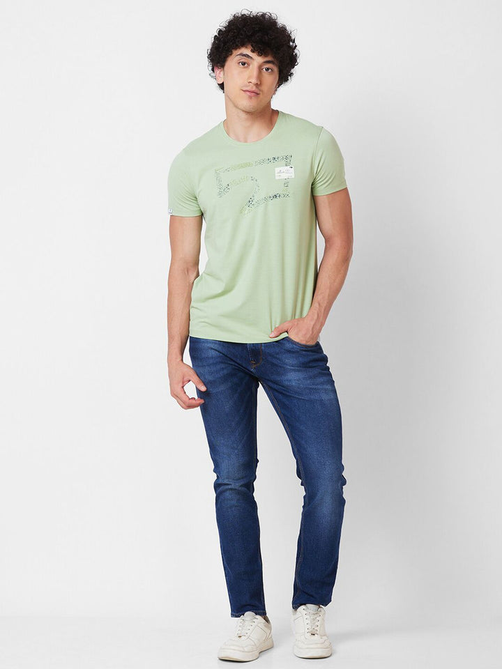 SPYKAR Men Typography Printed Cotton Slim Fit T-shirt