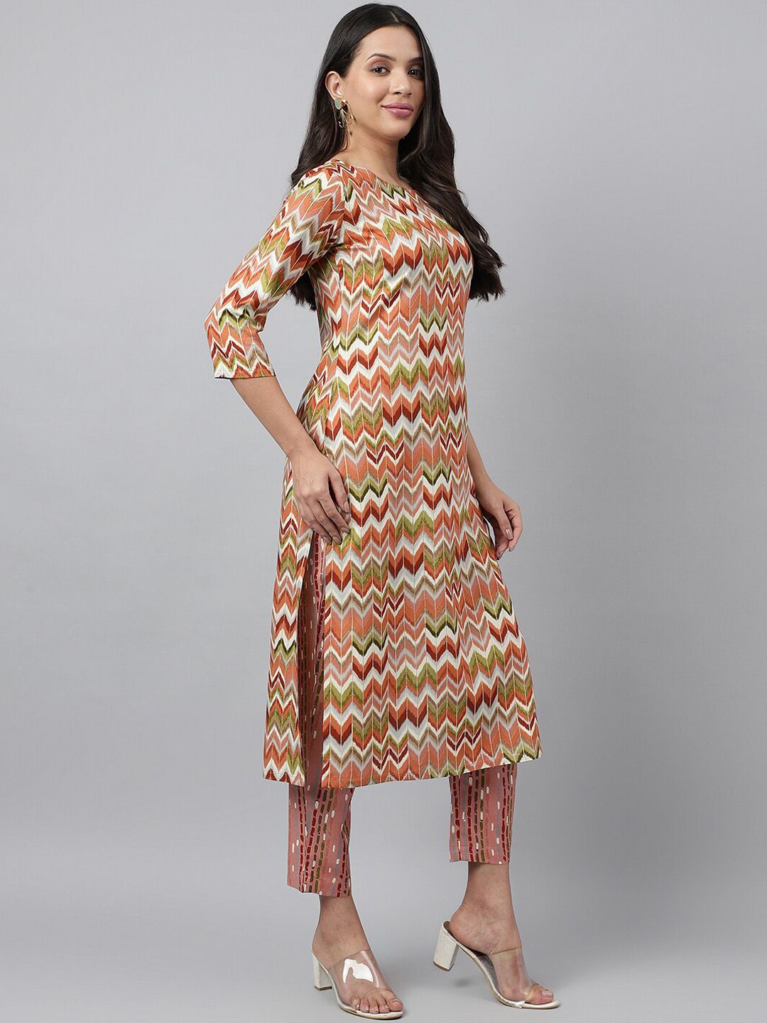 KALINI Women Printed Regular Kurta with Trousers