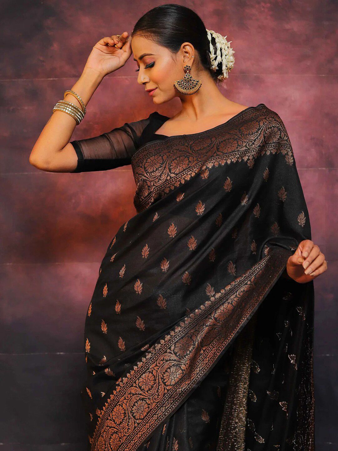 KALINI Ethnic Motifs Zari Banarasi Saree