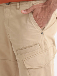 RARE RABBIT Men Cidar Regular Fit Mid-Rise Cotton Cargo Trouser