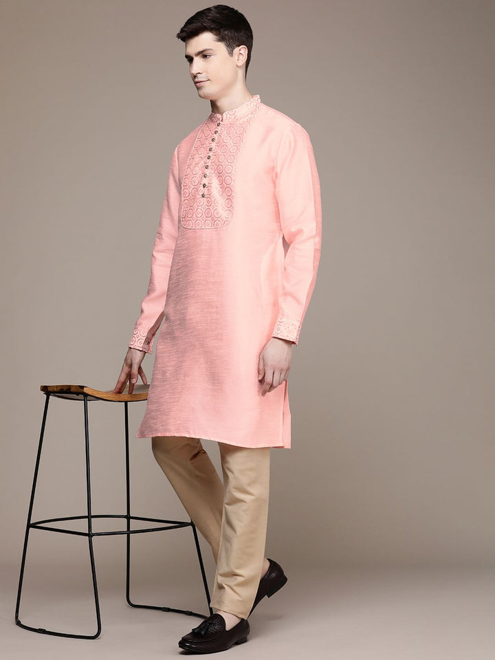 House of Pataudi Ethnic Motifs Yoke Design Sequinned Jashn Kurta
