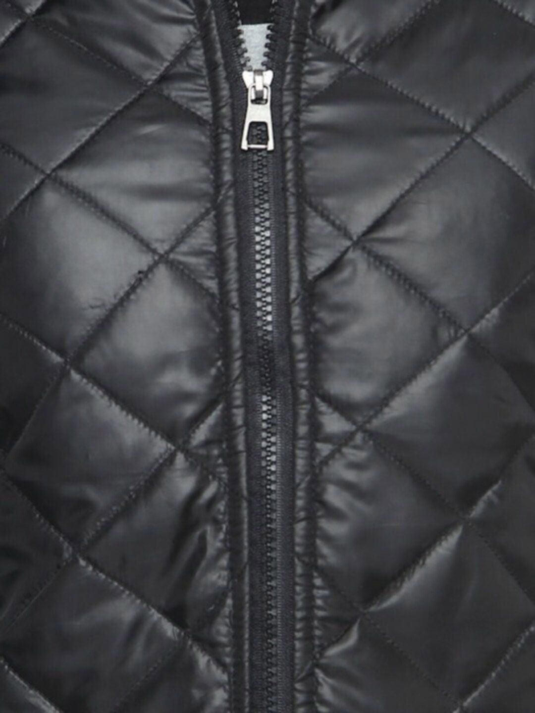 Campus Sutra Windcheater Spread Collar Crop Quilted Jacket