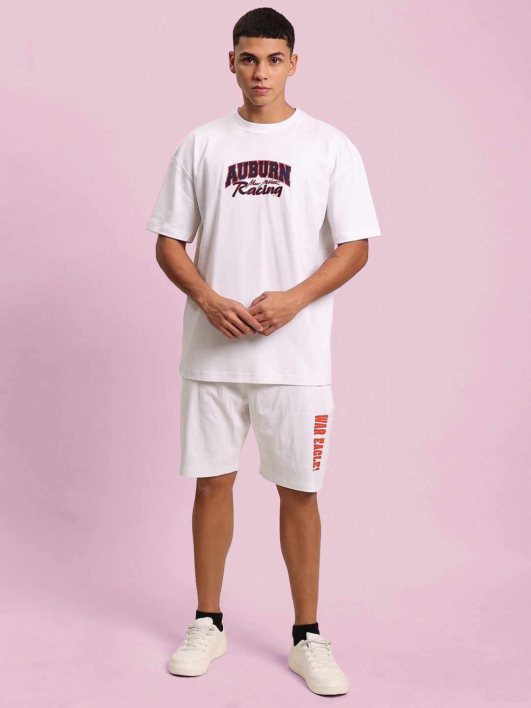 Bene Kleed Men Printed Cotton Applique Oversized T-shirt