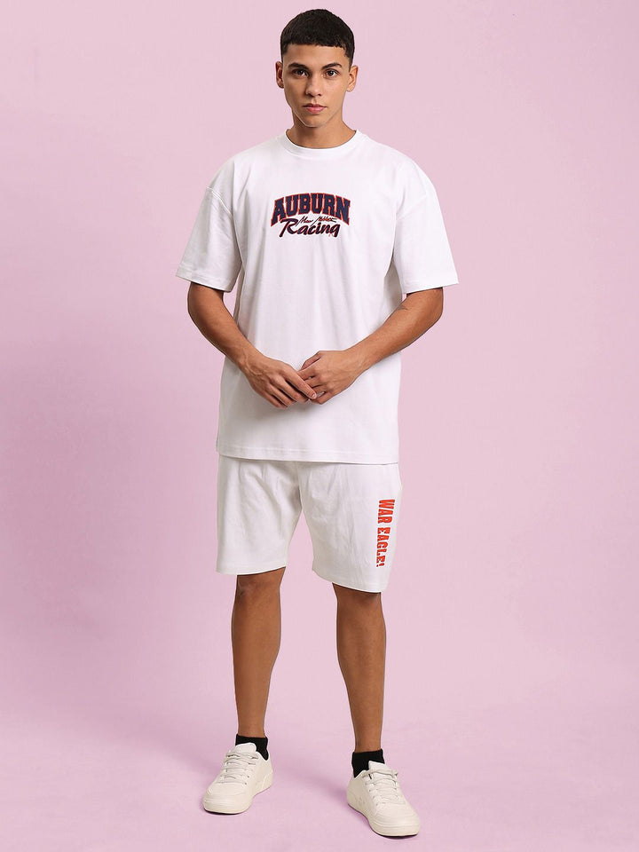 Bene Kleed Men Printed Cotton Applique Oversized T-shirt