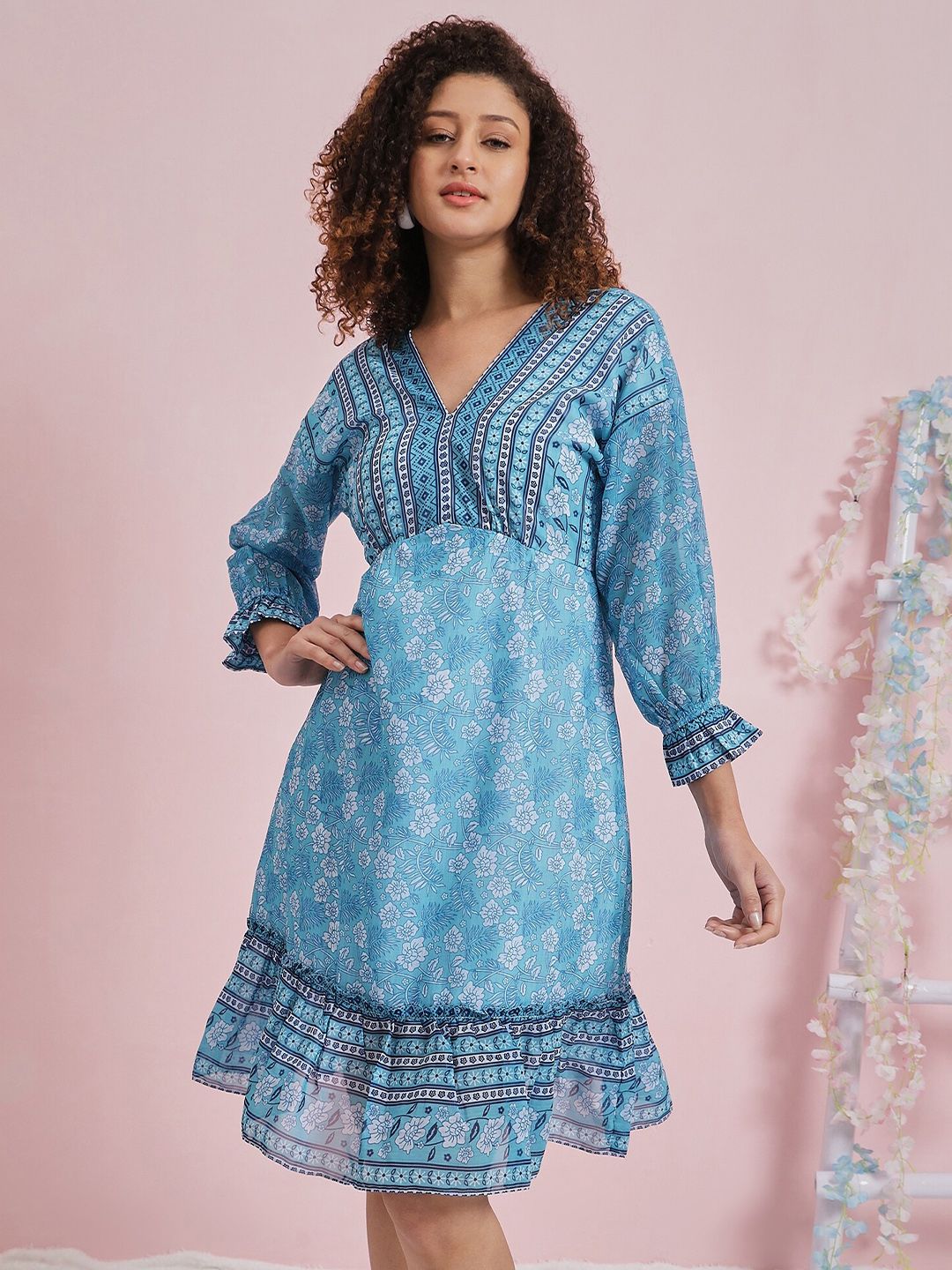 Athena Floral Printed Georgette Dress