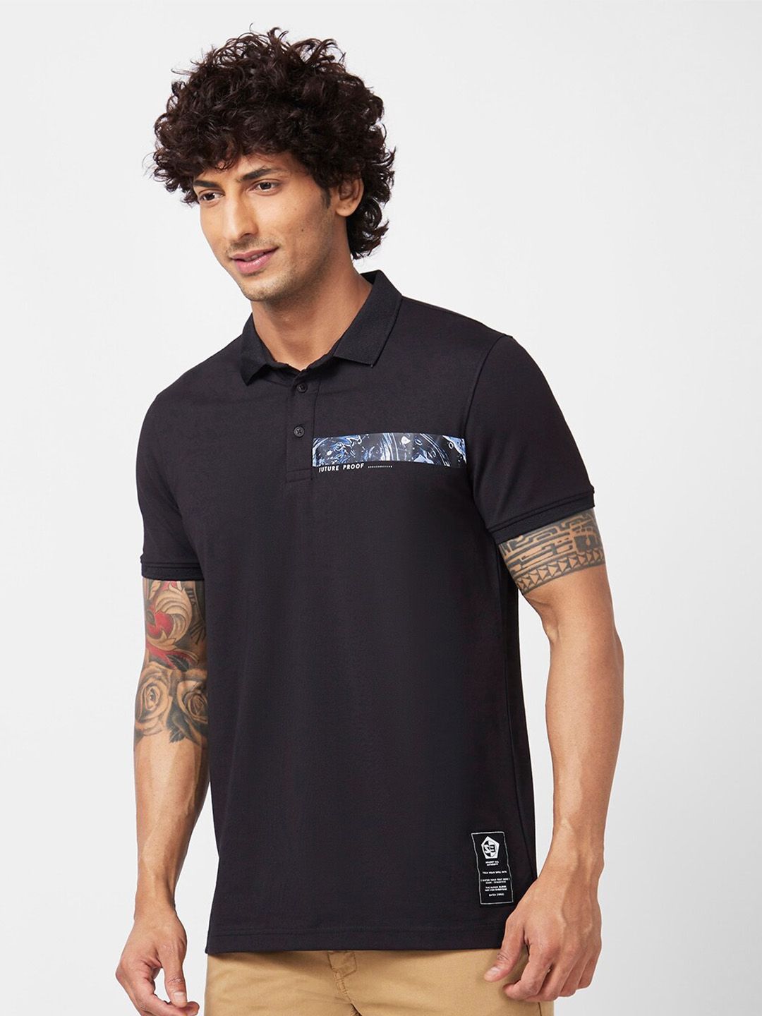 SPYKAR Polo Collar Slim Fit Cotton T-Shirt
