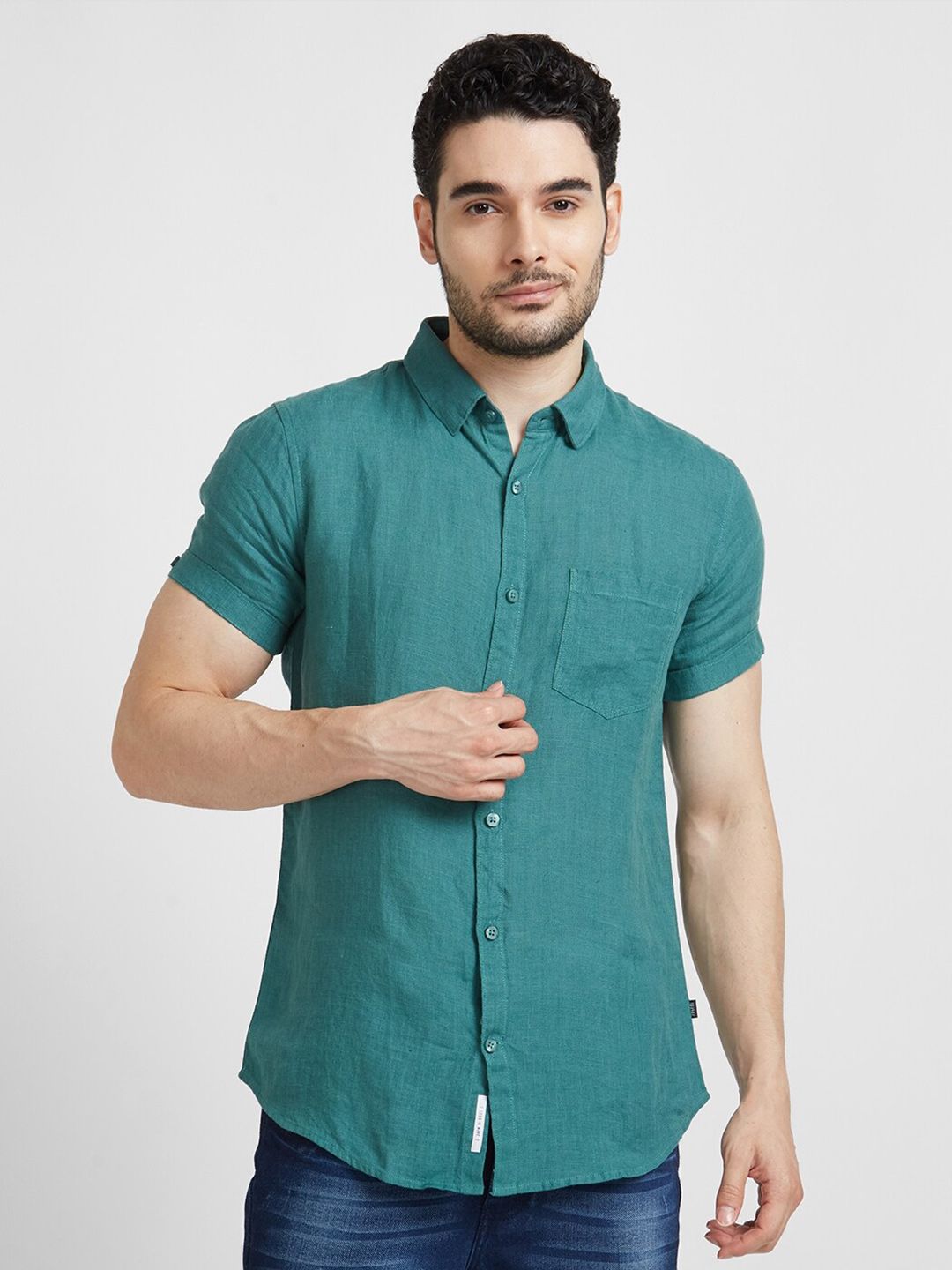 SPYKAR Linen Classic Opaque Casual Shirt