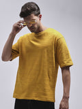 DILLINGER Men Round Neck Solid Oversized Pure Cotton T-shirt