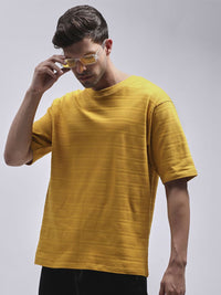 DILLINGER Men Round Neck Solid Oversized Pure Cotton T-shirt