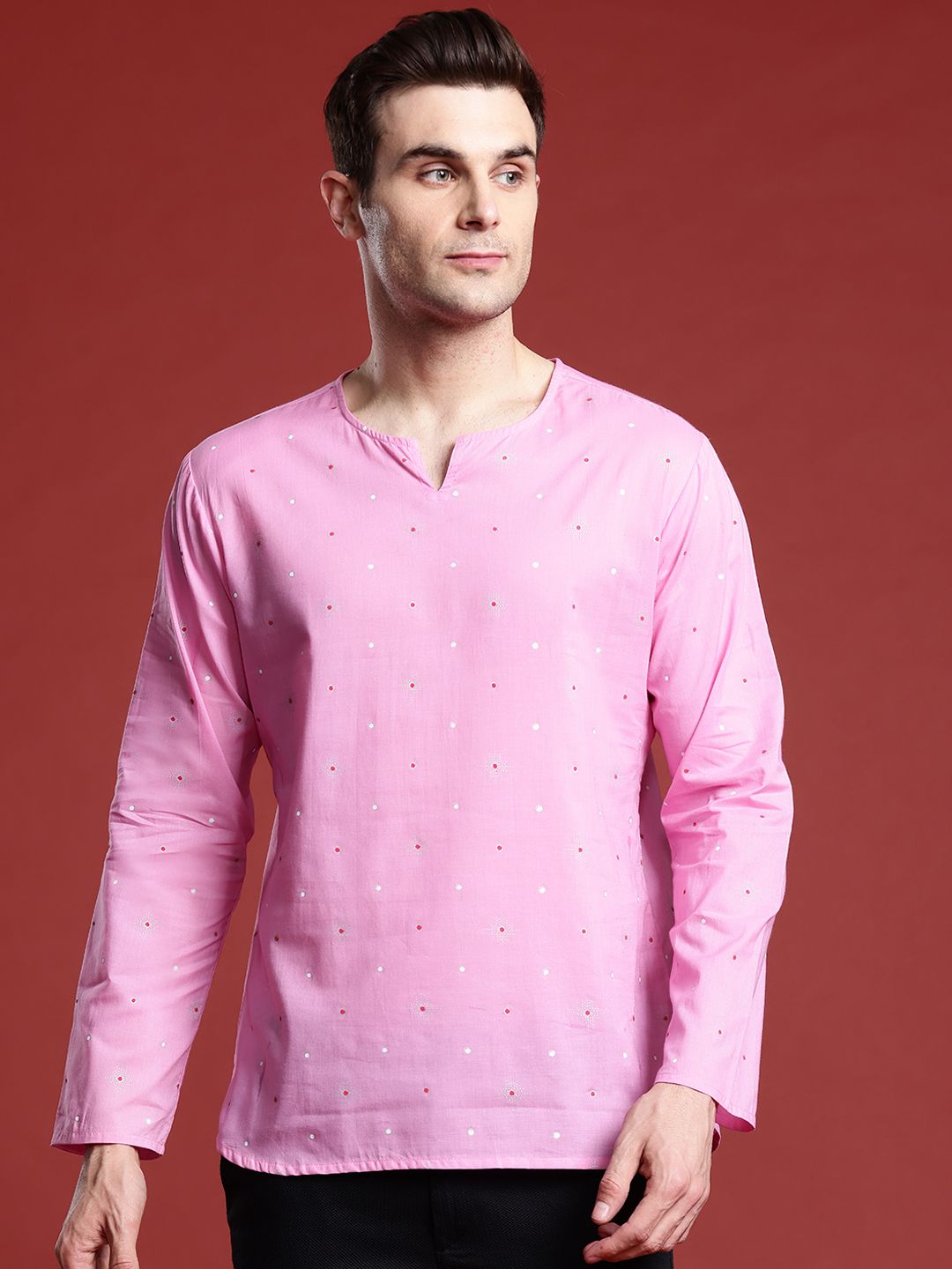 Anouk Men Geometric Printed Pure Cotton Kurta