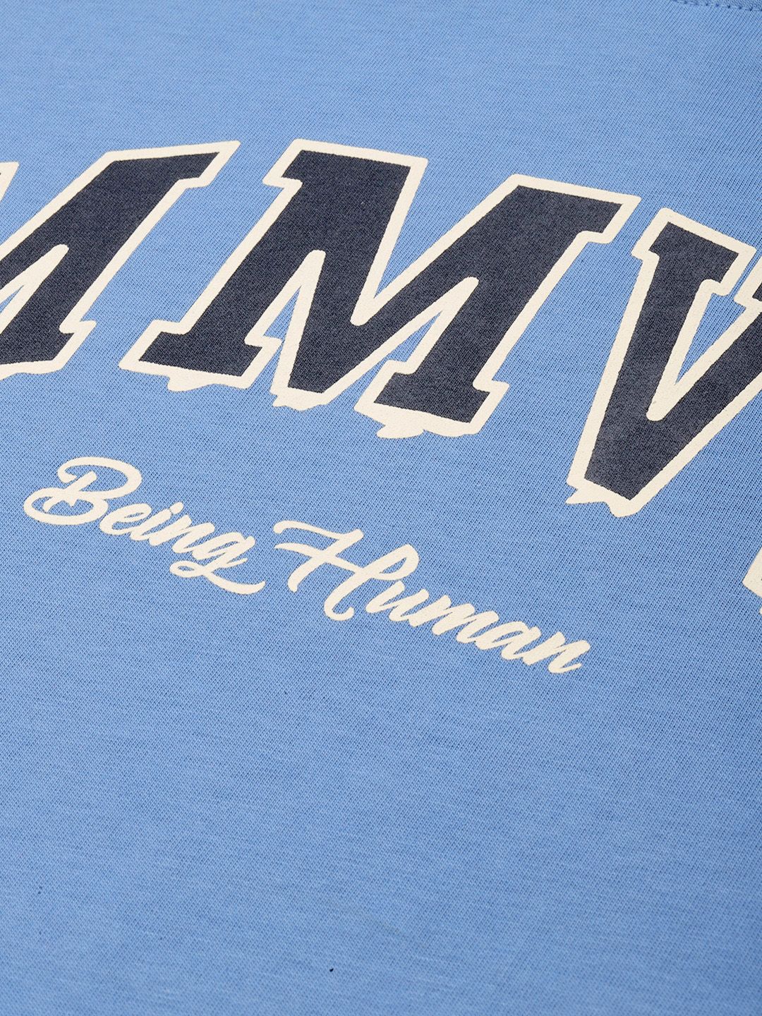 Being Human Typography Printed Drop-Shoulder Sleeves Pure Cotton T-shirt