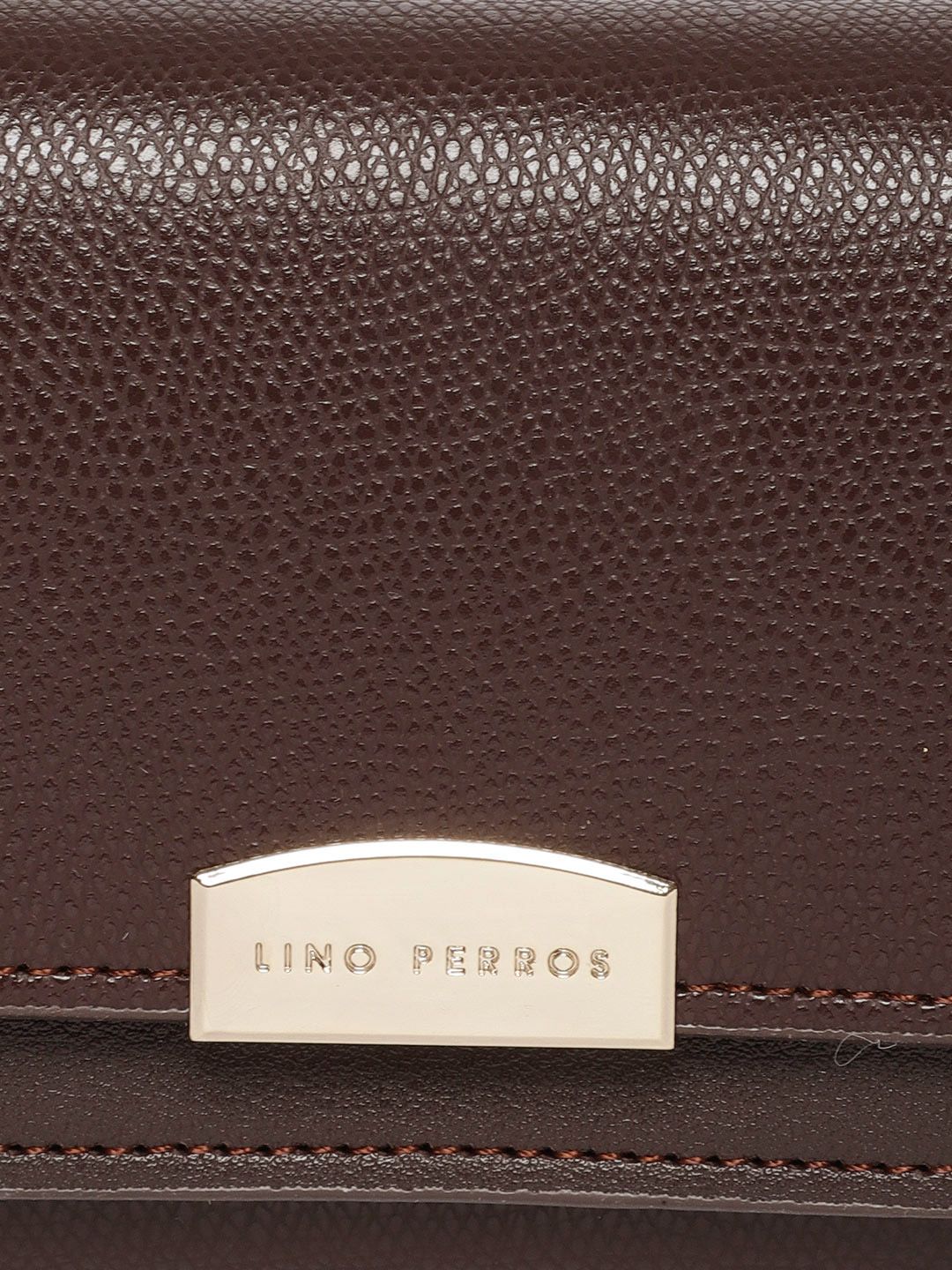 Lino Perros Women Brown Solid Three Fold Wallet