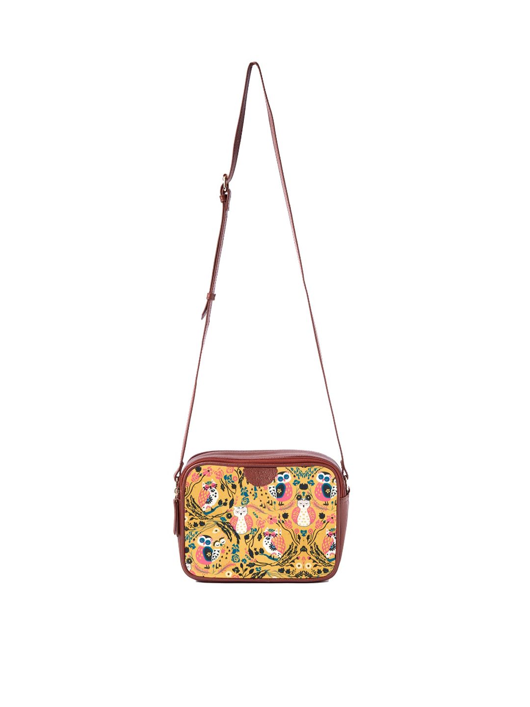 TEAL BY CHUMBAK Floral Printed Structured Sling Bag