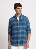 THE BEAR HOUSE Tartan Checked Slim Fit Pure Cotton Casual Shirt