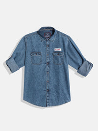 Monte Carlo Boys Solid Chambray Smart Fit Shirt