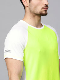 HRX by Hrithik Roshan Men Fluorescent Green Running T-shirt With Raglan Sleeves