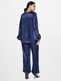 AND V-Neck Puff Sleeves Top With Trouser