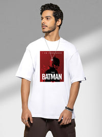 Bewakoof Pure Cotton Batman Poster Graphic Printed Oversized T-shirt