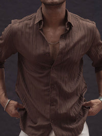 Powerlook India Slim Striped Spread Collar Shirt