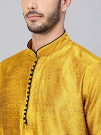 SOJANYA Lelaki Mustard Kurta Lurus Padat