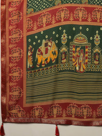 KALINI Bandhani Print Zari Pure Georgette Bandhani Saree