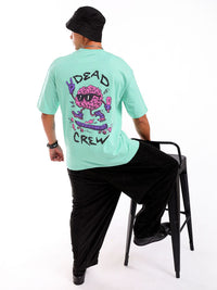 The Indian Garage Co Men Back Printed Round Neck Boxy Oversized T-shirt
