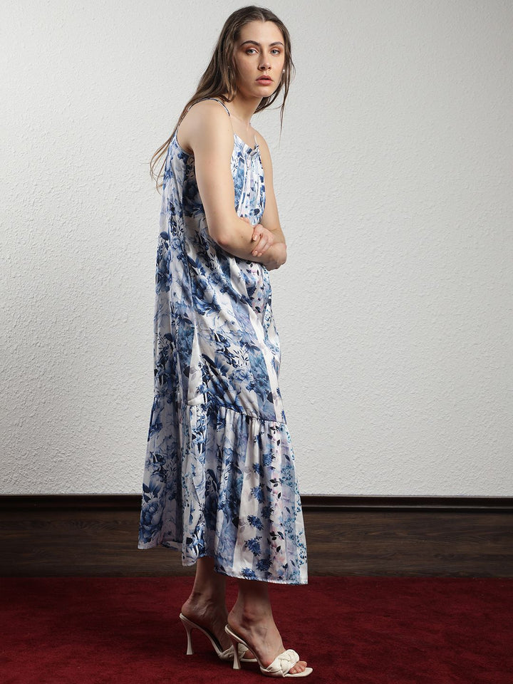RAREISM Floral Printed Pleated A-Line Dress With Jacket