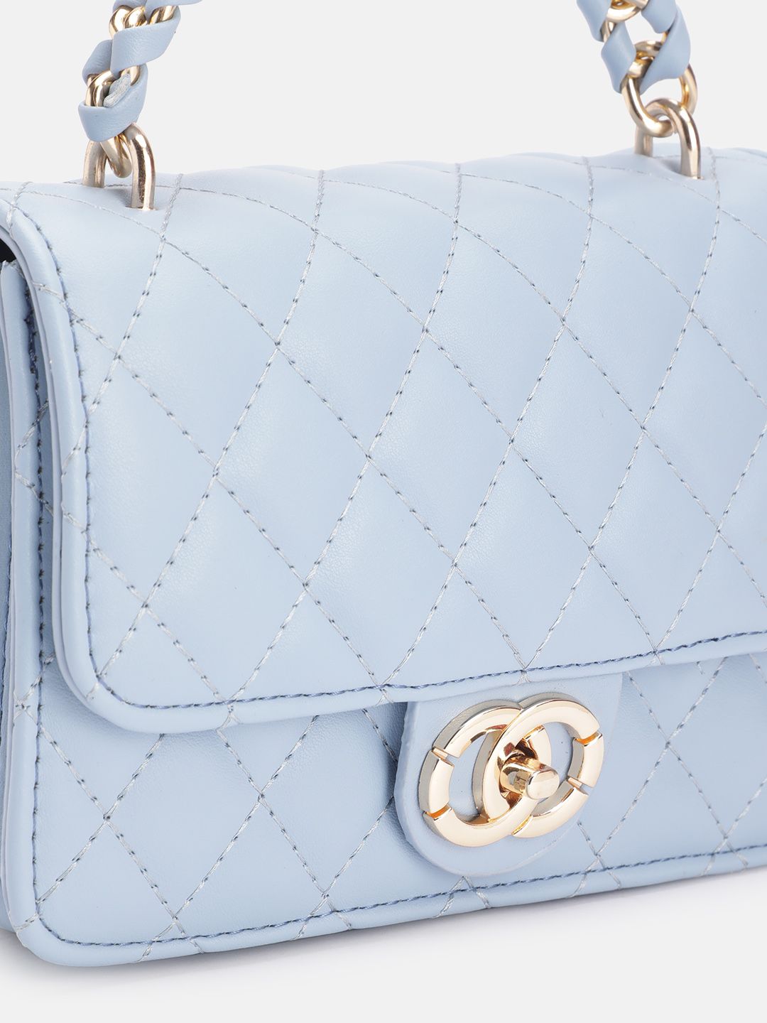 DressBerry Structured Quilted Satchel Bag